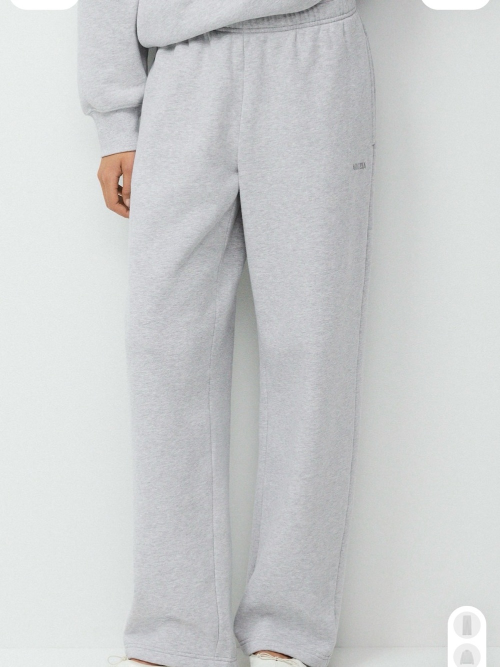 Aritzia Light Gray Straight-Leg Sweatpants